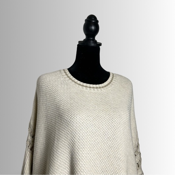 CAbi Slip Stitch Cream Women’s Oversized Knit Sweater, Cotton Blend, Size Small - Picture 5 of 11